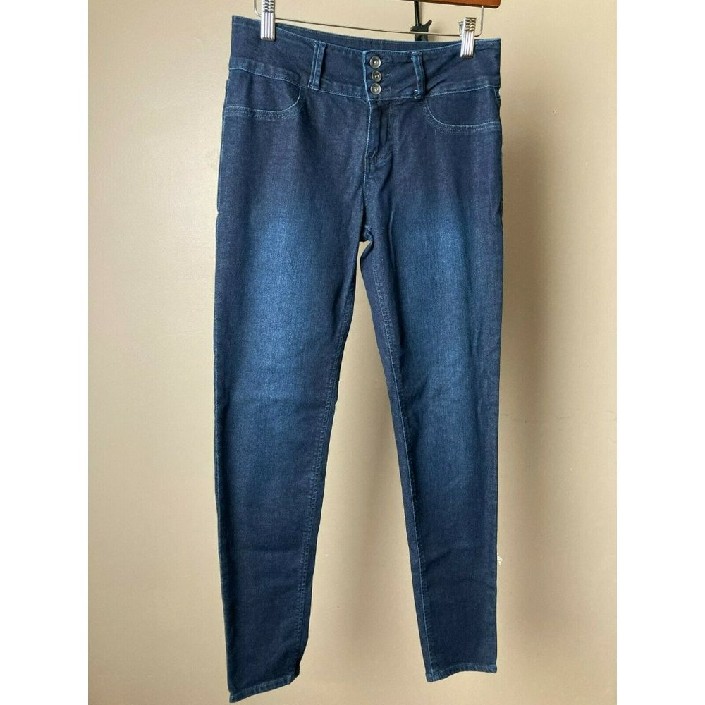 HOT TOPIC BLACKHEART JEANS Mid Rise Super Skinny Size 9 Junior Dark Wash